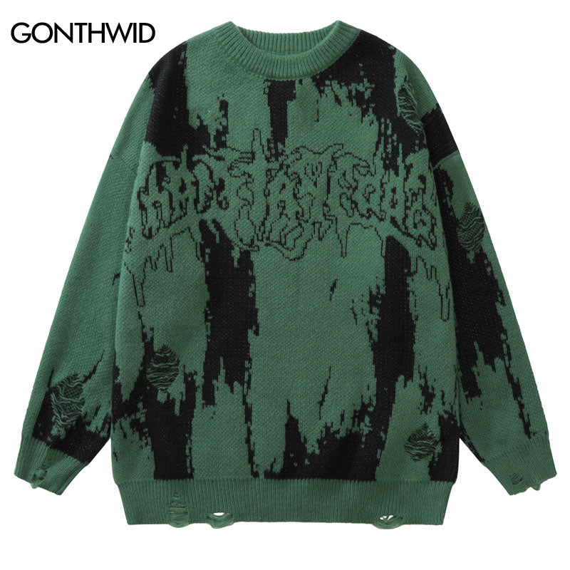 Ripped Gothic Metal Sweater