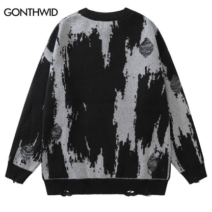 Ripped Gothic Metal Sweater