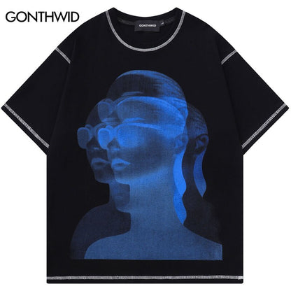 Glitched-Out Cyberpunk Graphic Tee