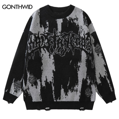 Ripped Gothic Metal Sweater