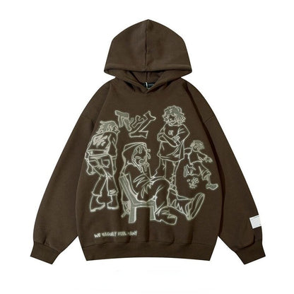 Graffiti Characters Pullover Hoodie